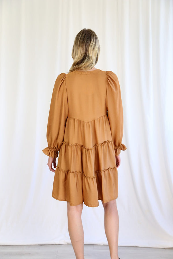 ADELAIDE long sleeve dress (tan)
